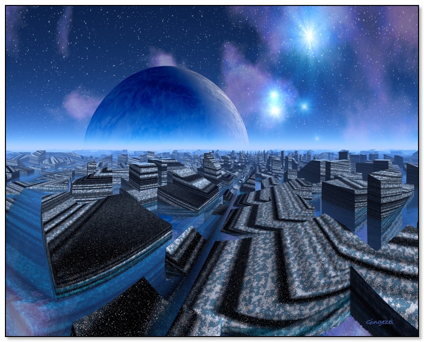 Stone Water City by Gingezel Scifi