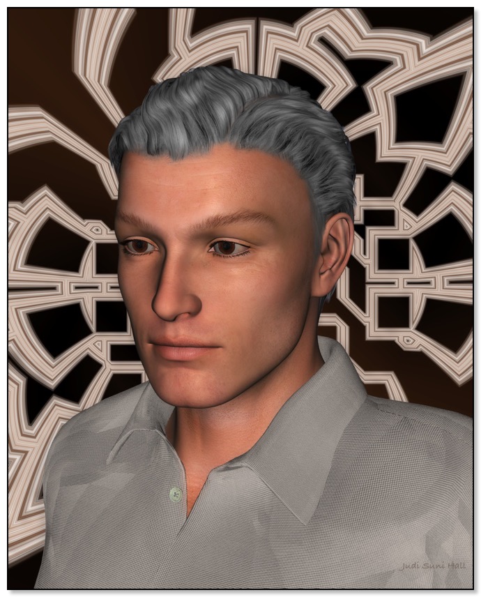 A portrait of Dreen Pendi hero in the Gingezel Sci Fi series