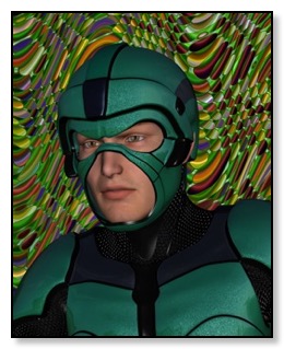 Red Octagla center for Tamara in the Gingezel Octagla sci fi series.