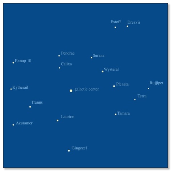 Galactic Star Map Gingezel Sci Fi