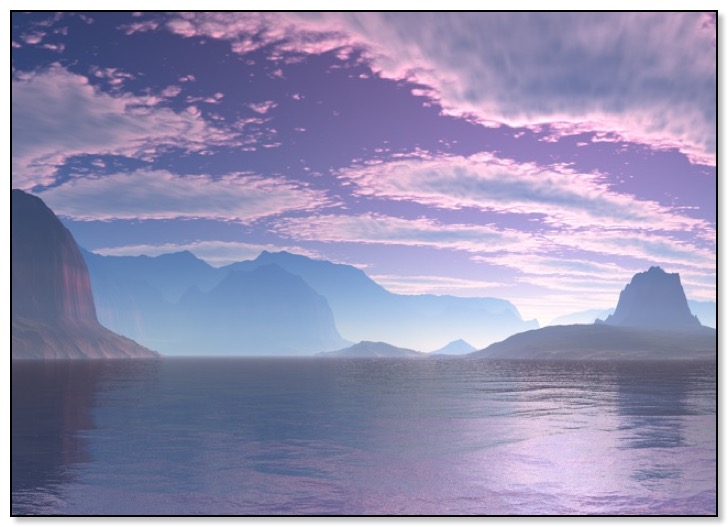 Crescent Bay on the planet Gingezel science fiction art by Gingeze.